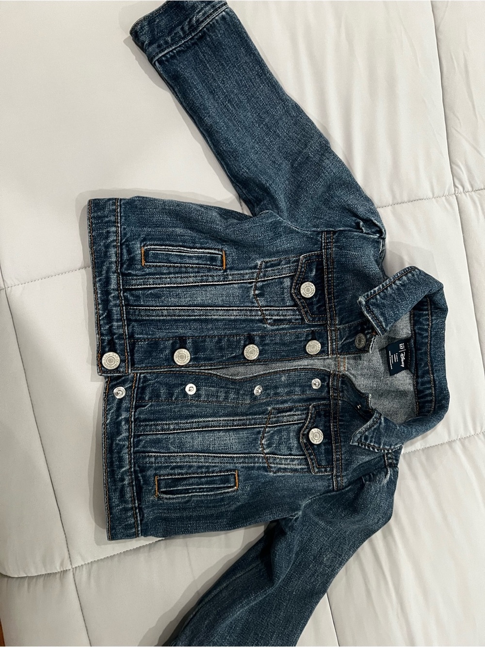 GAP Kids Denim Jacket with Minnie Mouse Patch - Blue with Red & Gold Accents - Picture 2 of 3